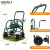 image:imageVINGLI 4Wheel Garden Hose Reel Cart with Storage Basket Portable Residential Hose Reel Cart Lawn Watering for Garden Backyard and Farm Green 250FTGreen 250ft 4 Wheel