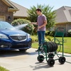 image:imageVINGLI 4Wheel Garden Hose Reel Cart with Storage Basket Portable Residential Hose Reel Cart Lawn Watering for Garden Backyard and Farm Green 250FTGreen 300ft 4 Wheel