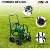 image:imageVINGLI 4Wheel Garden Hose Reel Cart with Storage Basket Portable Residential Hose Reel Cart Lawn Watering for Garden Backyard and Farm Green 250FTGreen 250ft 4 Wheel