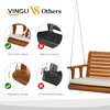 image:imageVINGLI 5 FT Outdoor Porch Swing with Frame Patio Hanging Swing amp Stand with Extra Cushions Heavy Duty 880 LBS for Yard Garden Pool Deck BrownBrown