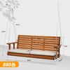 image:imageVINGLI 5 FT Outdoor Porch Swing with Frame Patio Hanging Swing amp Stand with Extra Cushions Heavy Duty 880 LBS for Yard Garden Pool Deck BrownBrown