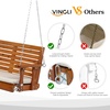 image:imageVINGLI 5 FT Outdoor Porch Swing with Frame Patio Hanging Swing amp Stand with Extra Cushions Heavy Duty 880 LBS for Yard Garden Pool Deck BrownBrown
