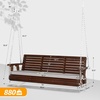 image:imageVINGLI 5 FT Outdoor Porch Swing with Frame Patio Hanging Swing amp Stand with Extra Cushions Heavy Duty 880 LBS for Yard Garden Pool Deck BrownRustic