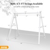 image:imageVINGLI 5 FT Outdoor Porch Swing with Frame Patio Hanging Swing amp Stand with Extra Cushions Heavy Duty 880 LBS for Yard Garden Pool Deck BrownWhite