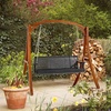 image:imageVINGLI 5 FT Patio Wooden Porch Swing for Outdoors Heavy Duty 880 LBS Swing Chair Bench with Hanging Chains for Garden amp Courtyard GreenBlack