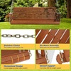 image:imageVINGLI 5 FT Patio Wooden Porch Swing for Outdoors Heavy Duty 880 LBS Swing Chair Bench with Hanging Chains for Garden amp Courtyard GreenBrown