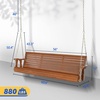 image:imageVINGLI 5 FT Patio Wooden Porch Swing for Outdoors Heavy Duty 880 LBS Swing Chair Bench with Hanging Chains for Garden amp Courtyard GreenBrown