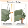 image:imageVINGLI 5 FT Patio Wooden Porch Swing for Outdoors Heavy Duty 880 LBS Swing Chair Bench with Hanging Chains for Garden amp Courtyard GreenGreen