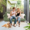 image:imageVINGLI 5 FT Patio Wooden Porch Swing for Outdoors Heavy Duty 880 LBS Swing Chair Bench with Hanging Chains for Garden amp Courtyard GreenGreen