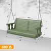 image:imageVINGLI 5 FT Patio Wooden Porch Swing for Outdoors Heavy Duty 880 LBS Swing Chair Bench with Hanging Chains for Garden amp Courtyard GreenGreen