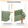 image:imageVINGLI 5 FT Patio Wooden Porch Swing for Outdoors Heavy Duty 880 LBS Swing Chair Bench with Hanging Chains for Garden amp Courtyard GreenGreen