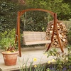 image:imageVINGLI 5 FT Patio Wooden Porch Swing for Outdoors Heavy Duty 880 LBS Swing Chair Bench with Hanging Chains for Garden amp Courtyard GreenNatural