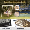 image:imageVINGLI 5 FT Patio Wooden Porch Swing for Outdoors Heavy Duty 880 LBS Swing Chair Bench with Hanging Chains for Garden amp Courtyard GreenNatural