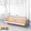 image:imageVINGLI 5 FT Patio Wooden Porch Swing for Outdoors Heavy Duty 880 LBS Swing Chair Bench with Hanging Chains for Garden amp Courtyard GreenNatural