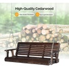 image:imageVINGLI 5 FT Patio Wooden Porch Swing for Outdoors Heavy Duty 880 LBS Swing Chair Bench with Hanging Chains for Garden amp Courtyard GreenRustic