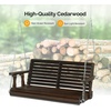 image:imageVINGLI 5 FT Patio Wooden Porch Swing for Outdoors Heavy Duty 880 LBS Swing Chair Bench with Hanging Chains for Garden amp Courtyard GreenRustic