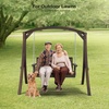 image:imageVINGLI 5 FT Patio Wooden Porch Swing for Outdoors Heavy Duty 880 LBS Swing Chair Bench with Hanging Chains for Garden amp Courtyard GreenRustic