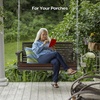 image:imageVINGLI 5 FT Patio Wooden Porch Swing for Outdoors Heavy Duty 880 LBS Swing Chair Bench with Hanging Chains for Garden amp Courtyard GreenRustic