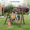 image:imageVINGLI 5 FT Patio Wooden Porch Swing for Outdoors Heavy Duty 880 LBS Swing Chair Bench with Hanging Chains for Garden amp Courtyard GreenRustic