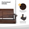 image:imageVINGLI 5 FT Patio Wooden Porch Swing for Outdoors Heavy Duty 880 LBS Swing Chair Bench with Hanging Chains for Garden amp Courtyard GreenRustic
