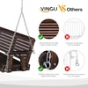 image:imageVINGLI 5 FT Patio Wooden Porch Swing for Outdoors Heavy Duty 880 LBS Swing Chair Bench with Hanging Chains for Garden amp Courtyard GreenRustic