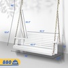 image:imageVINGLI 5 FT Patio Wooden Porch Swing for Outdoors Heavy Duty 880 LBS Swing Chair Bench with Hanging Chains for Garden amp Courtyard GreenWhite