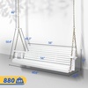image:imageVINGLI 5 FT Patio Wooden Porch Swing for Outdoors Heavy Duty 880 LBS Swing Chair Bench with Hanging Chains for Garden amp Courtyard GreenWhite