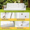 image:imageVINGLI 5 FT Patio Wooden Porch Swing for Outdoors Heavy Duty 880 LBS Swing Chair Bench with Hanging Chains for Garden amp Courtyard GreenWhite