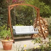 image:imageVINGLI 5 FT Patio Wooden Porch Swing for Outdoors Heavy Duty 880 LBS Swing Chair Bench with Hanging Chains for Garden amp Courtyard GreenWhite