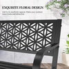 image:imageVINGLI 50 Outdoor Bench Metal with Floral Back Garden Bench Front Porch Bench for Yard Patio Entryway Park Outside 800lb Capacity  GreenBlack