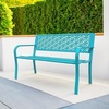 image:imageVINGLI 50 Outdoor Bench Metal with Floral Back Garden Bench Front Porch Bench for Yard Patio Entryway Park Outside 800lb Capacity  GreenBlue
