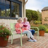 image:imageVINGLI 50 Outdoor Bench Metal with Floral Back Garden Bench Front Porch Bench for Yard Patio Entryway Park Outside 800lb Capacity  GreenGreen