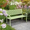 image:imageVINGLI 50 Outdoor Bench Metal with Floral Back Garden Bench Front Porch Bench for Yard Patio Entryway Park Outside 800lb Capacity  GreenGreen