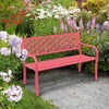 image:imageVINGLI 50 Outdoor Bench Metal with Floral Back Garden Bench Front Porch Bench for Yard Patio Entryway Park Outside 800lb Capacity  GreenPink