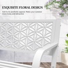 image:imageVINGLI 50 Outdoor Bench Metal with Floral Back Garden Bench Front Porch Bench for Yard Patio Entryway Park Outside 800lb Capacity  GreenWhite