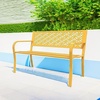 image:imageVINGLI 50 Outdoor Bench Metal with Floral Back Garden Bench Front Porch Bench for Yard Patio Entryway Park Outside 800lb Capacity  GreenYellow