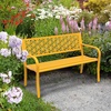 image:imageVINGLI 50 Outdoor Bench Metal with Floral Back Garden Bench Front Porch Bench for Yard Patio Entryway Park Outside 800lb Capacity  GreenYellow