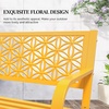 image:imageVINGLI 50 Outdoor Bench Metal with Floral Back Garden Bench Front Porch Bench for Yard Patio Entryway Park Outside 800lb Capacity  GreenYellow