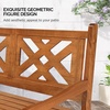 image:imageVINGLI 50 Outdoor Wood Bench Weatehr Resistant Wooden Garden Patio Bench with Comfortable Backrest amp Curved Armrest 800lb Capacity Loveseat for Front Porch Park Yard Deck White Dense SlattedNatural