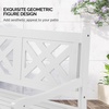 image:imageVINGLI 50 Outdoor Wood Bench Weatehr Resistant Wooden Garden Patio Bench with Comfortable Backrest amp Curved Armrest 800lb Capacity Loveseat for Front Porch Park Yard Deck White Dense SlattedWhite