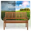 image:imageVINGLI 50 Outdoor Wood Bench Weatehr Resistant Wooden Garden Patio Bench with Comfortable Backrest amp Curved Armrest 800lb Capacity Loveseat for Front Porch Park Yard Deck White Dense SlattedNatural