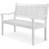 image:imageVINGLI 50 Outdoor Wood Bench Weatehr Resistant Wooden Garden Patio Bench with Comfortable Backrest amp Curved Armrest 800lb Capacity Loveseat for Front Porch Park Yard Deck White Dense SlattedWhite