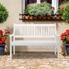 image:imageVINGLI 50 Outdoor Wood Bench Weatehr Resistant Wooden Garden Patio Bench with Comfortable Backrest amp Curved Armrest 800lb Capacity Loveseat for Front Porch Park Yard Deck White Dense SlattedWhite
