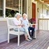 image:imageVINGLI 50 Outdoor Wood Bench Weatehr Resistant Wooden Garden Patio Bench with Comfortable Backrest amp Curved Armrest 800lb Capacity Loveseat for Front Porch Park Yard Deck White Dense SlattedWhite