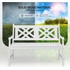 image:imageVINGLI 50 Outdoor Wood Bench Weatehr Resistant Wooden Garden Patio Bench with Comfortable Backrest amp Curved Armrest 800lb Capacity Loveseat for Front Porch Park Yard Deck White Dense SlattedWhite