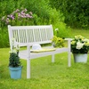 image:imageVINGLI 50 Outdoor Wood Bench Weatehr Resistant Wooden Garden Patio Bench with Comfortable Backrest amp Curved Armrest 800lb Capacity Loveseat for Front Porch Park Yard Deck White Dense SlattedWhite
