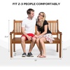 image:imageVINGLI 50 Outdoor Wood Bench Weatehr Resistant Wooden Garden Patio Bench with Comfortable Backrest amp Curved Armrest 800lb Capacity Loveseat for Front Porch Park Yard Deck White Dense SlattedNatural