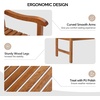 image:imageVINGLI 50 Outdoor Wood Bench Weatehr Resistant Wooden Garden Patio Bench with Comfortable Backrest amp Curved Armrest 800lb Capacity Loveseat for Front Porch Park Yard Deck White Dense SlattedNatural