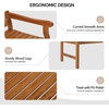 image:imageVINGLI 50 Outdoor Wood Bench Weatehr Resistant Wooden Garden Patio Bench with Comfortable Backrest amp Curved Armrest 800lb Capacity Loveseat for Front Porch Park Yard Deck White Dense SlattedNatural
