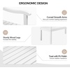 image:imageVINGLI 50 Outdoor Wood Bench Weatehr Resistant Wooden Garden Patio Bench with Comfortable Backrest amp Curved Armrest 800lb Capacity Loveseat for Front Porch Park Yard Deck White Dense SlattedWhite